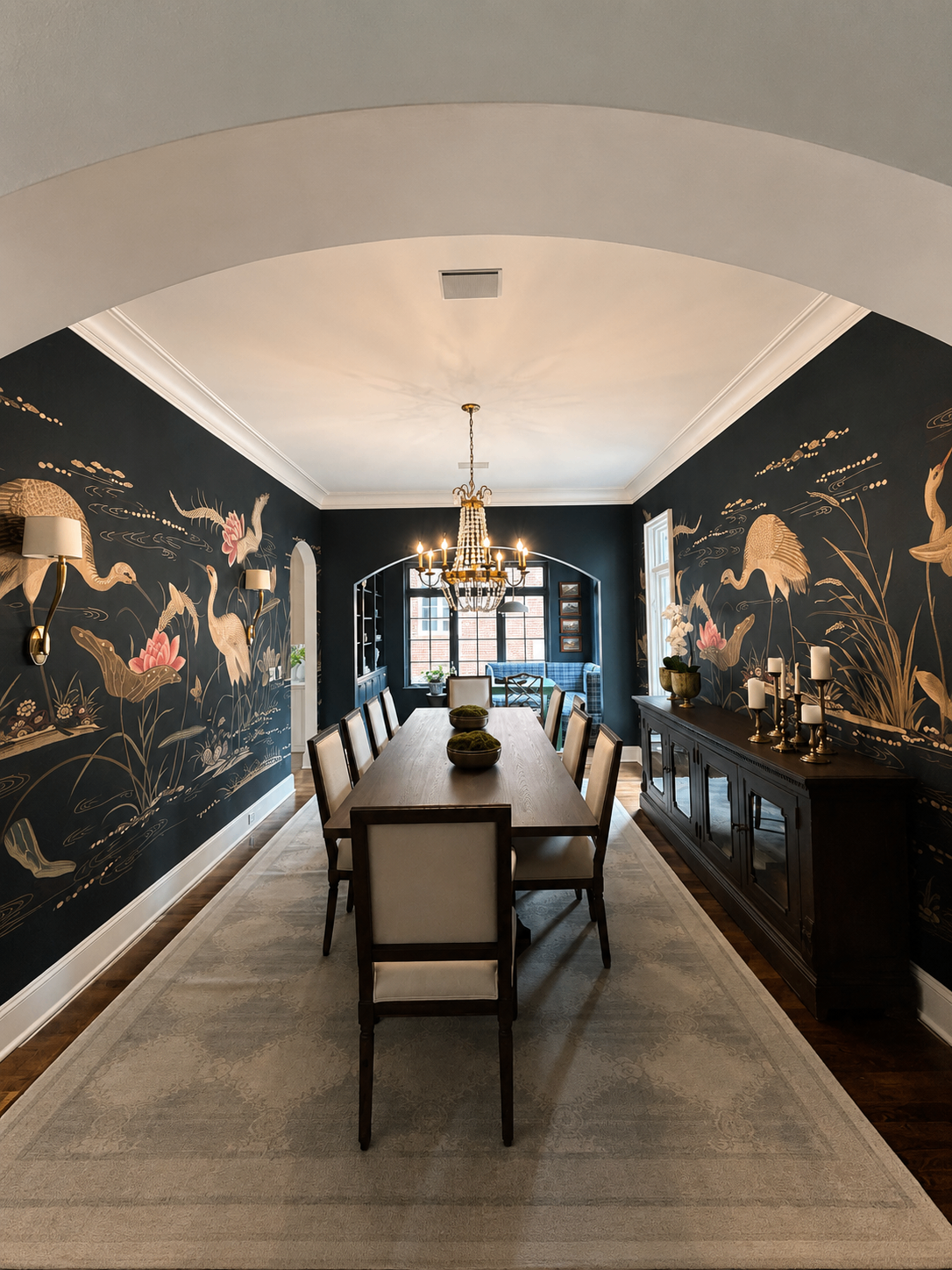 Wallpaper Installation — Dining Room — Crane Mural