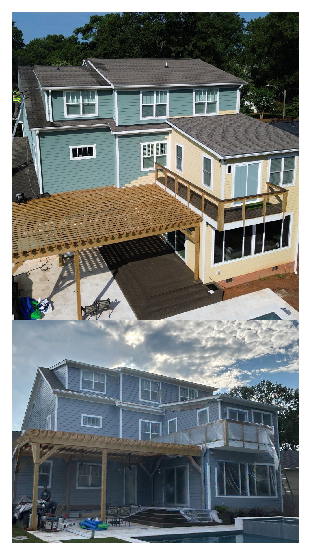 Before & After — Side & Pergola Comparison