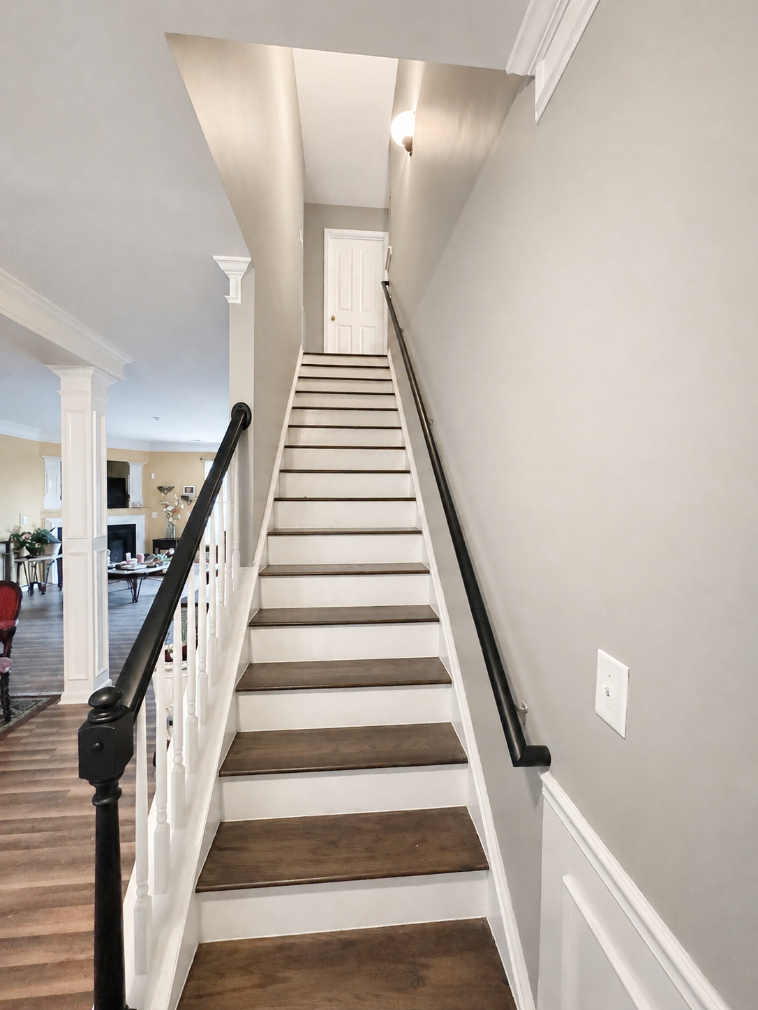 Interior Painting — Hallway & Stairway — Before & After