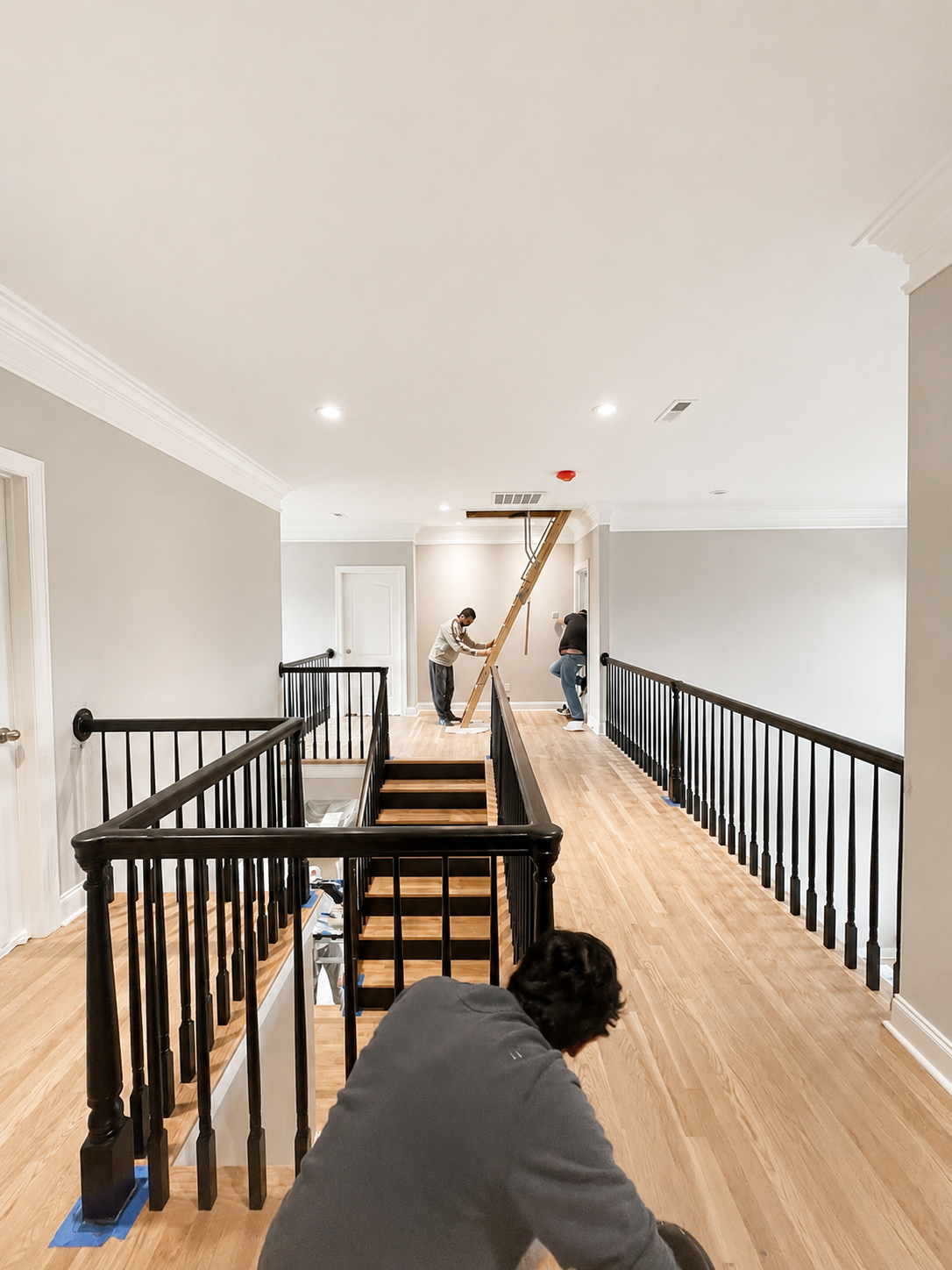 Interior Painting — Two-Story Stairway & Hallway