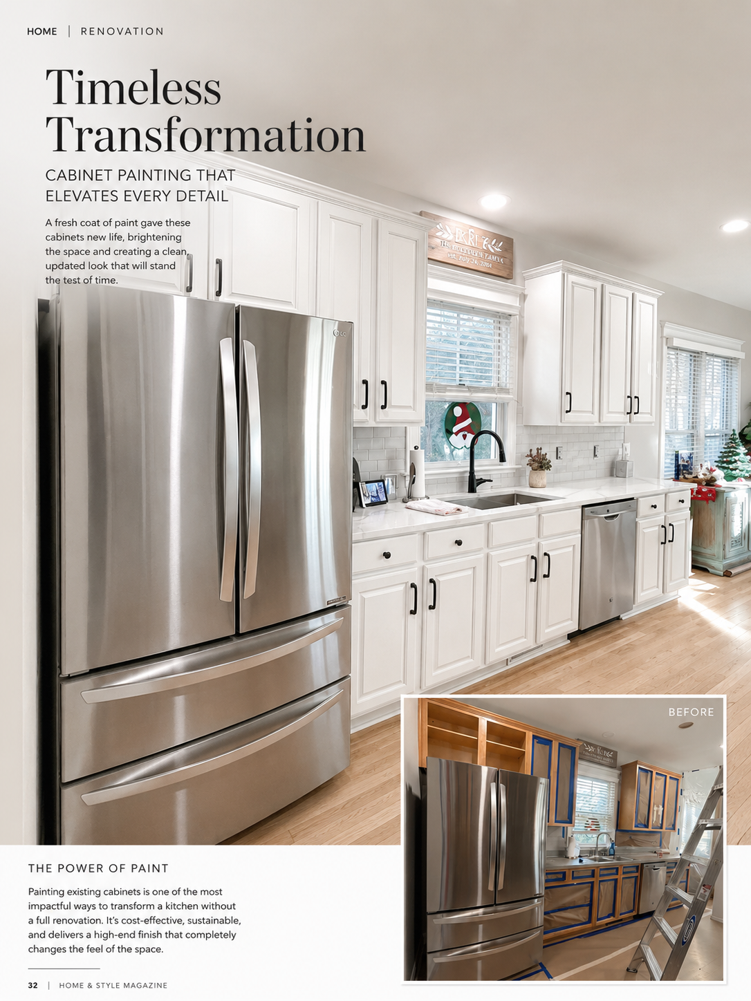 Cabinet Painting — Timeless Transformation — Before & After