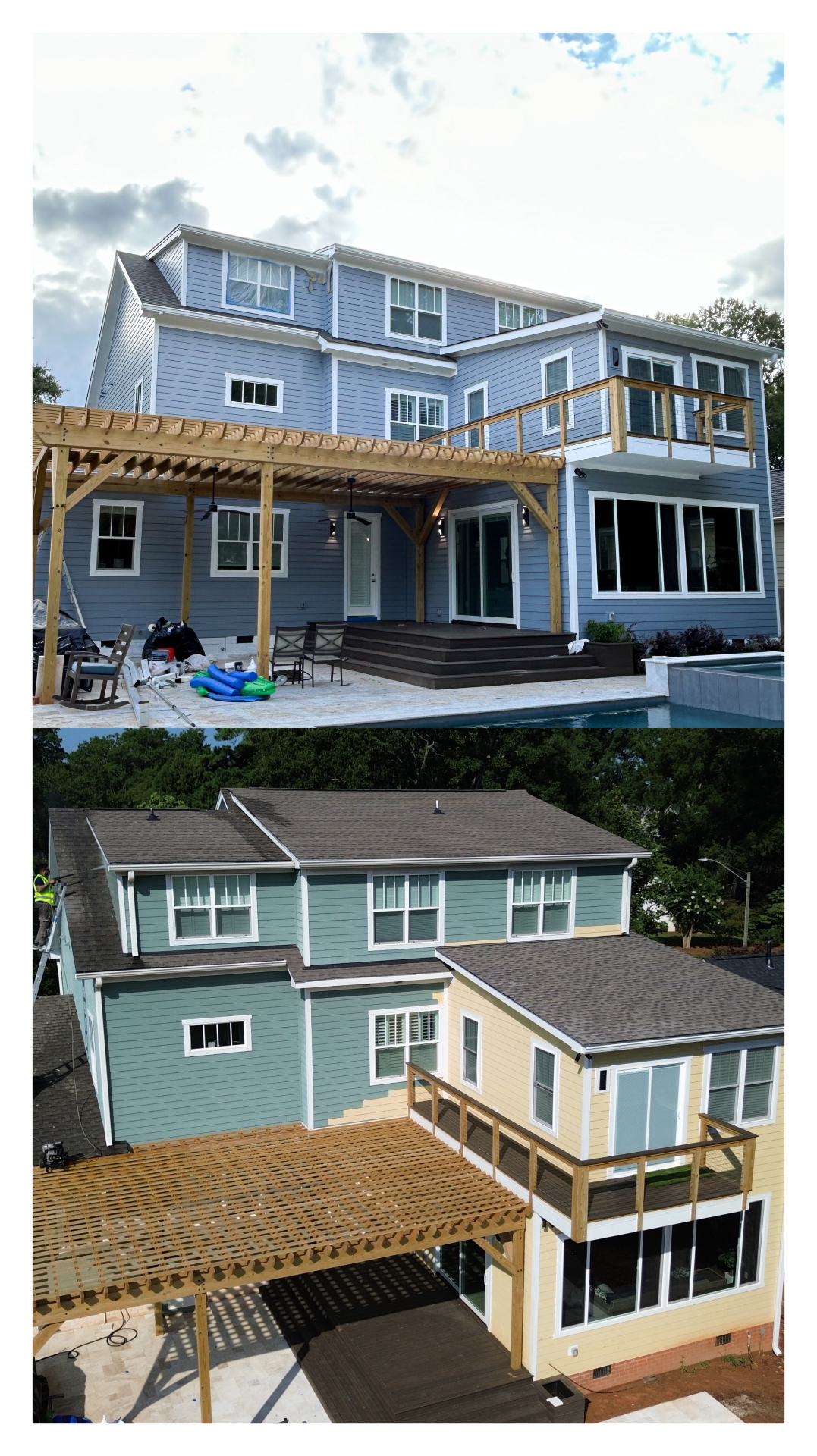 Before & After — Rear Elevation Comparison